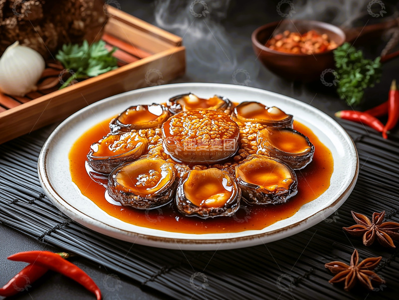 高清大图下载【趣麦麦图】海鲜鲍鱼红烧鲍鱼美食