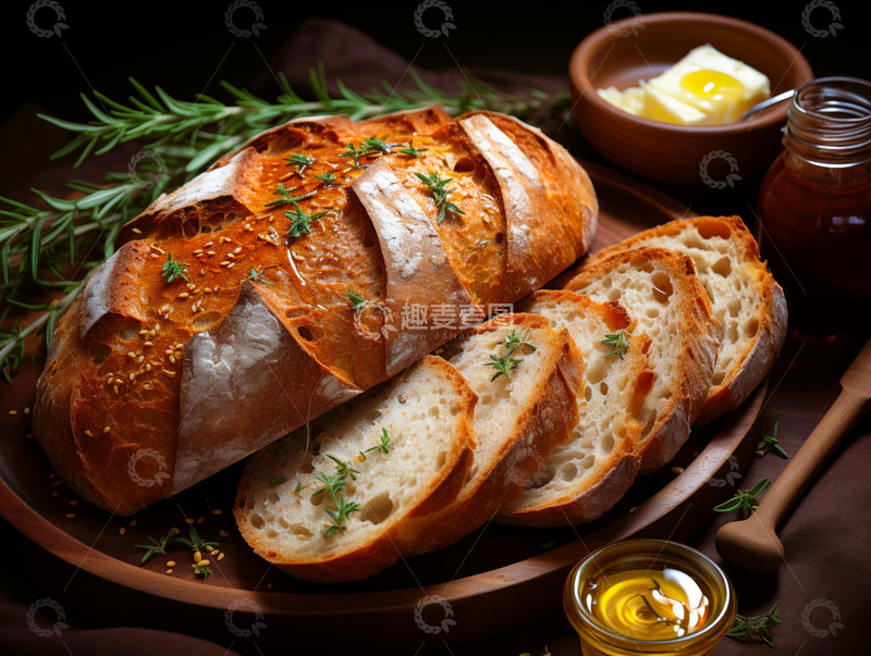 高清大图下载【趣麦麦图】法式手工面包美食菜品主图