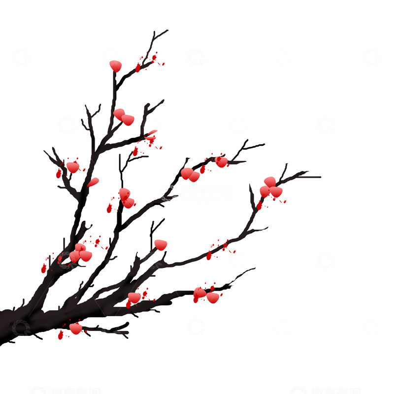源文件下载【趣麦麦图】梅花装饰过年元素