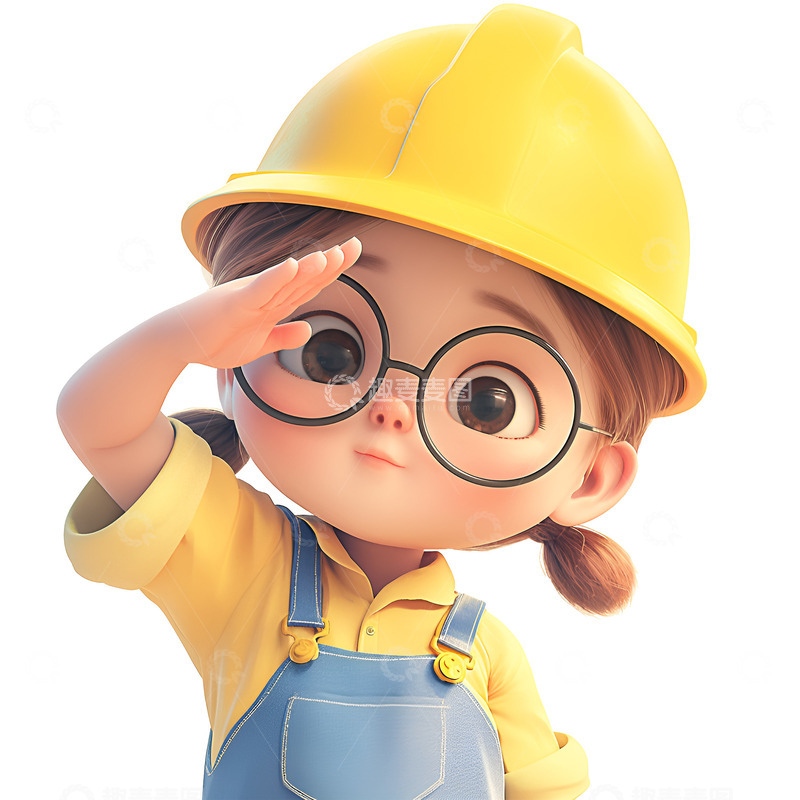 高清大图下载【趣麦麦图】卡通简约敬礼的小孩