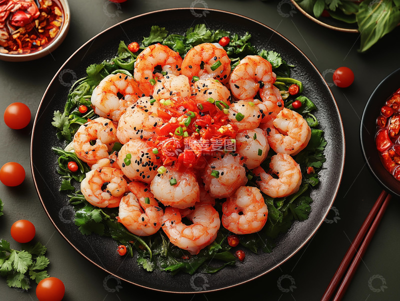 高清大图下载【趣麦麦图】海鲜虾仁摆盘封面菜单