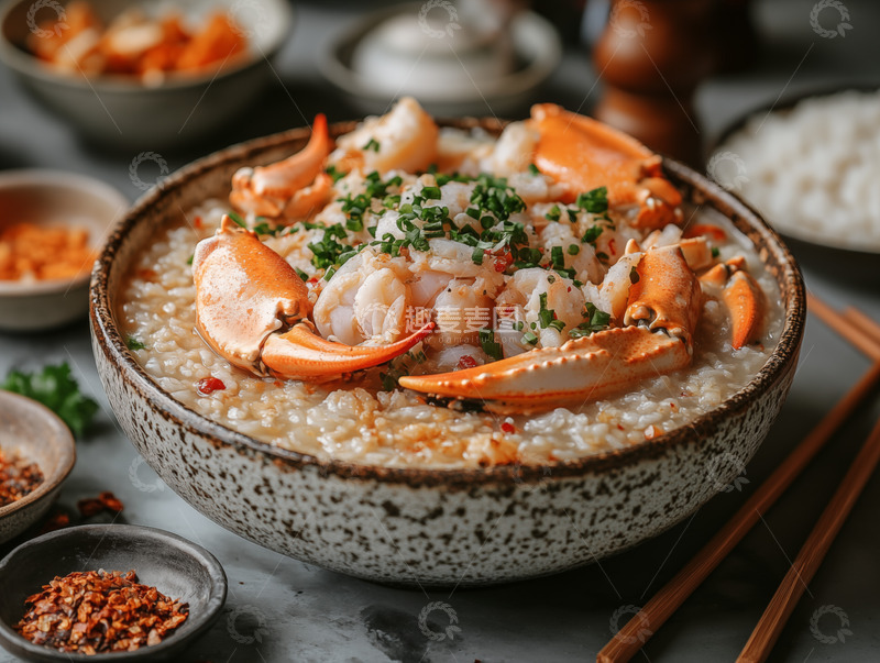 高清大图下载【趣麦麦图】海鲜螃蟹粥美食菜品