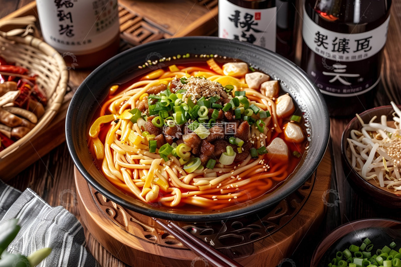 高清大图下载【趣麦麦图】美味的一碗肉沫拉面