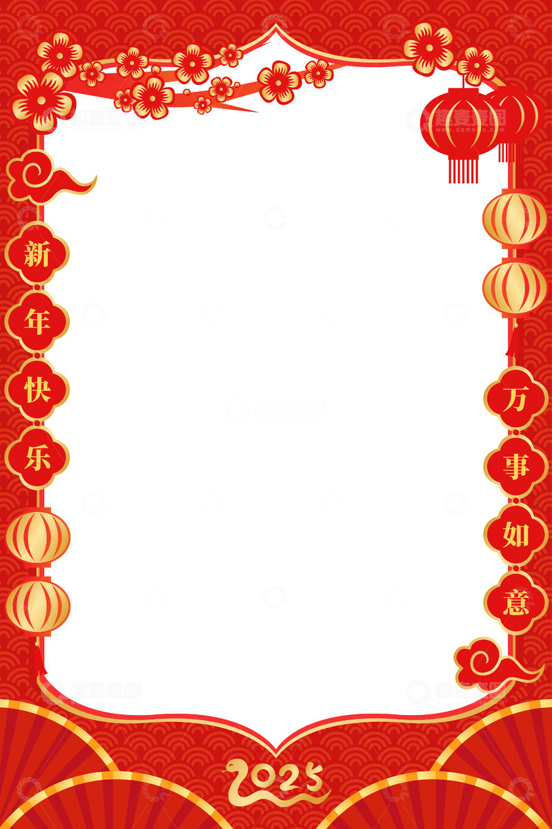 源文件下载【趣麦麦图】红色喜庆蛇年中国风促销装饰边框