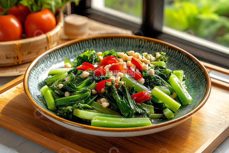 高清大图下载【趣麦麦图】凉拌油麦菜美食