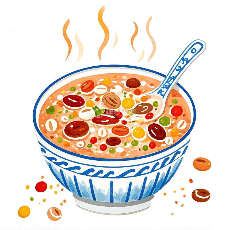 高清大图下载【趣麦麦图】一碗美味的腊八粥