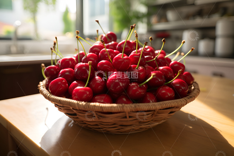 高清大图下载【趣麦麦图】一盘红色的樱桃
