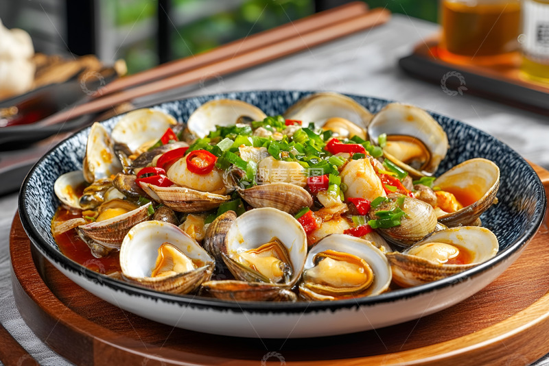 高清大图下载【趣麦麦图】一盘麻辣炒贝壳