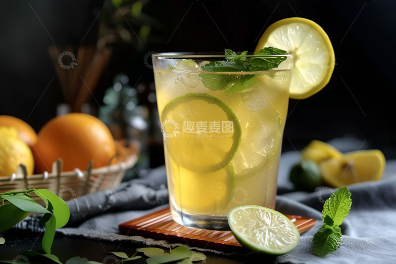 高清大图下载【趣麦麦图】柠檬汽水饮料