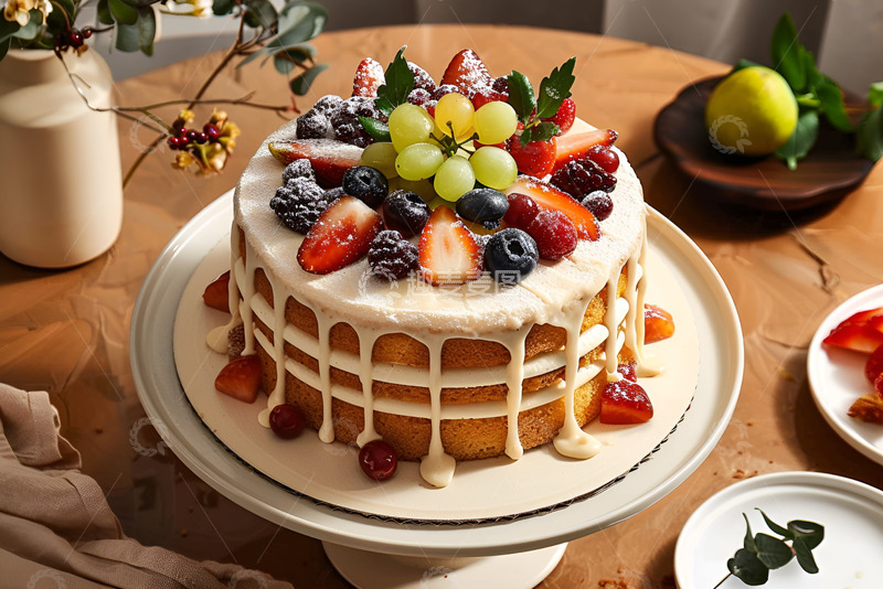 高清大图下载【趣麦麦图】水果奶油蛋糕