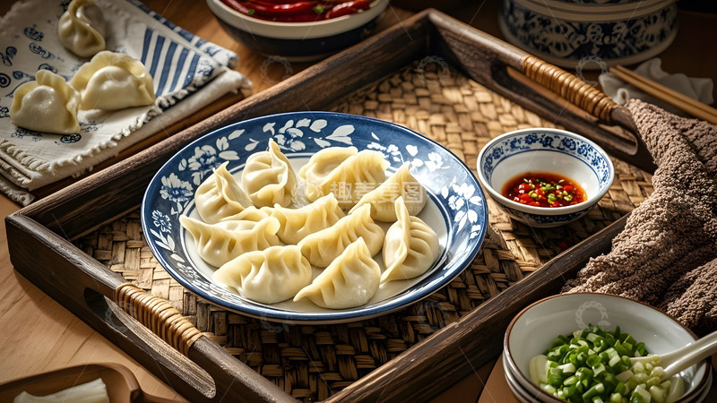 高清大图下载【趣麦麦图】清淡鲜美的水饺健康午餐