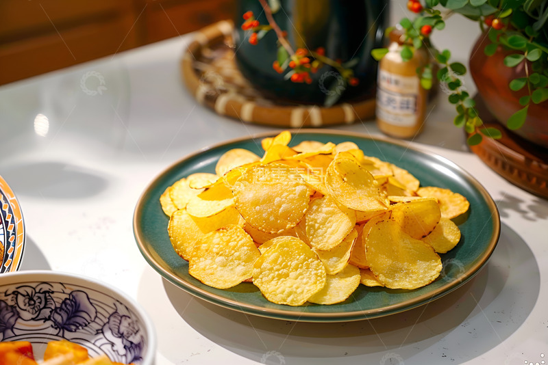 高清大图下载【趣麦麦图】一盘美味的薯片