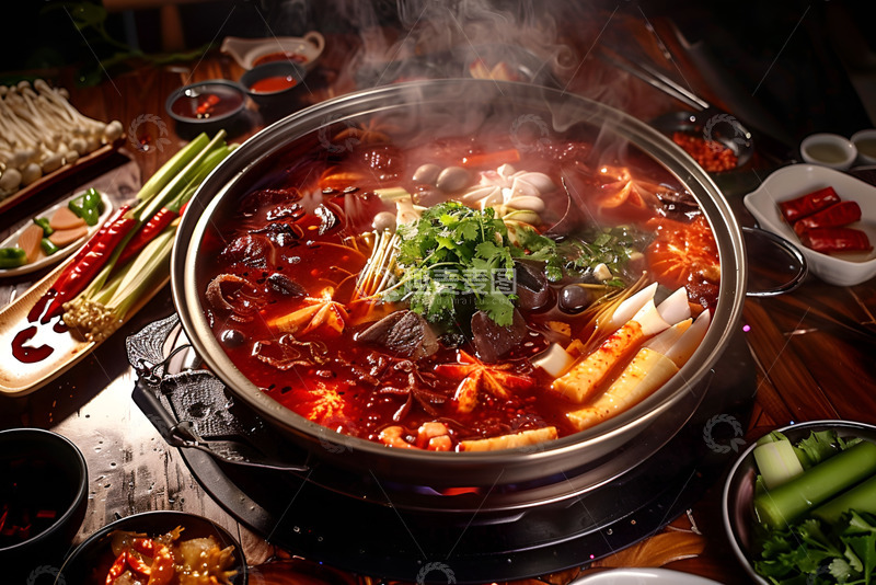 高清大图下载【趣麦麦图】红油麻辣火锅