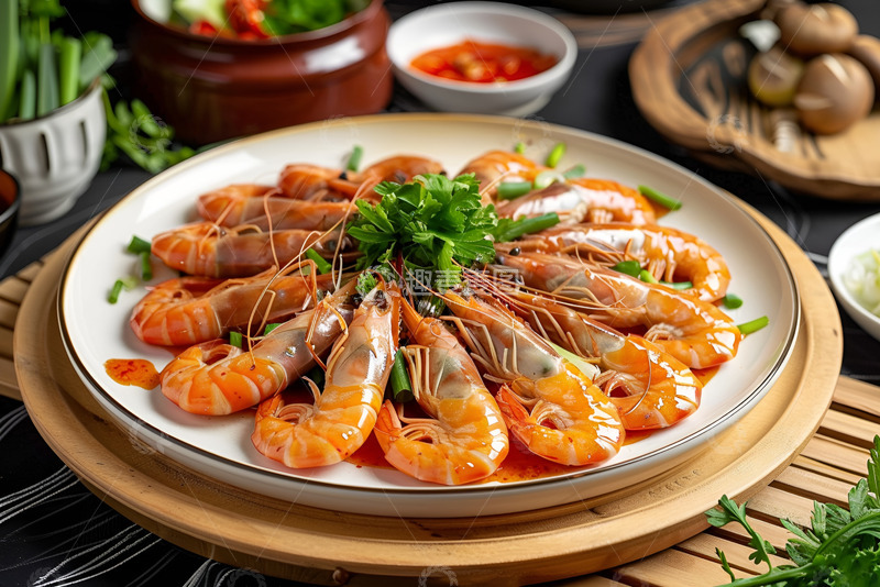 高清大图下载【趣麦麦图】一盘美味的水煮虾