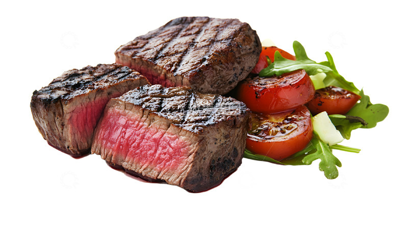 高清大图下载【趣麦麦图】美味的牛排与蔬菜沙拉