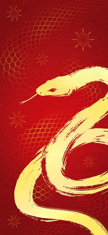 红色蛇纹2025蛇年春节海报背景