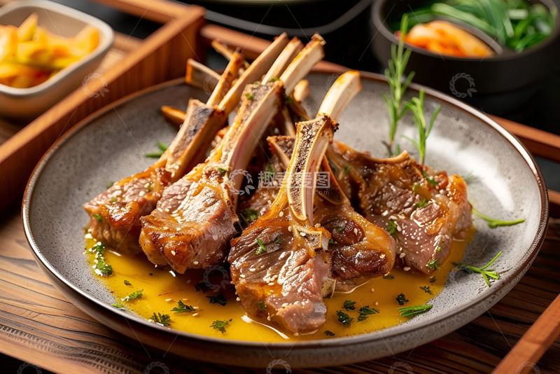 高清大图下载【趣麦麦图】美味的烤羊排