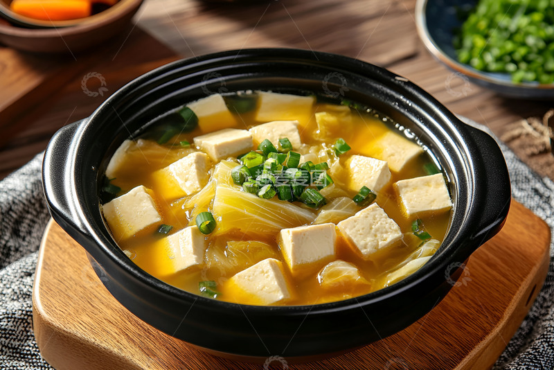 高清大图下载【趣麦麦图】白菜清炖豆腐