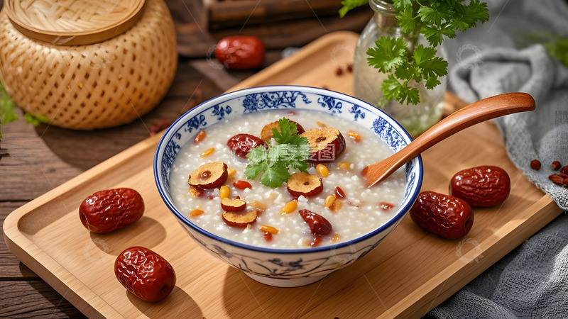 高清大图下载【趣麦麦图】杂粮蔬菜粥的健康营养选择