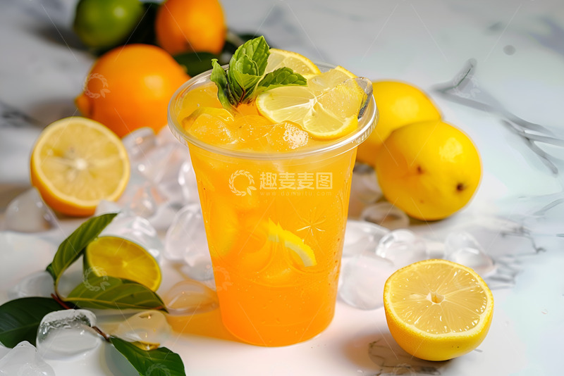 高清大图下载【趣麦麦图】一杯新鲜的柠檬果茶