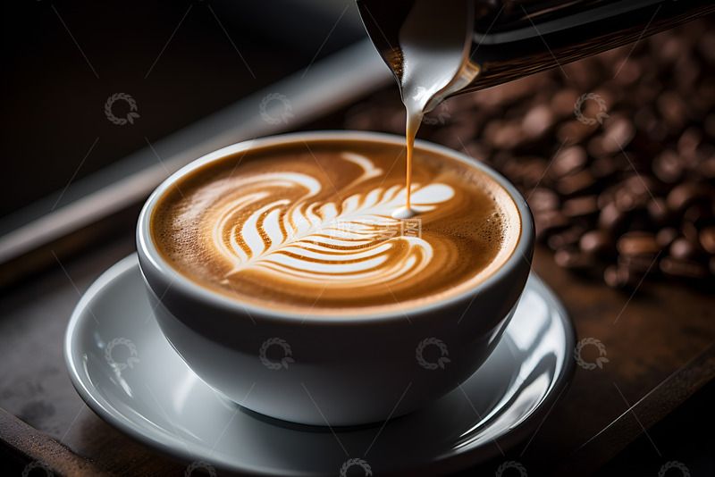 高清大图下载【趣麦麦图】咖啡拉花制作