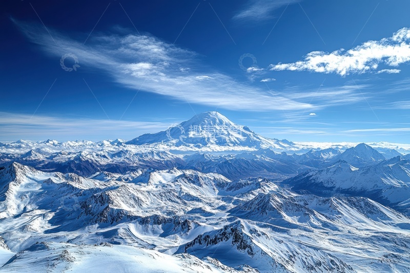高清大图下载【趣麦麦图】起伏不平的远山雪山