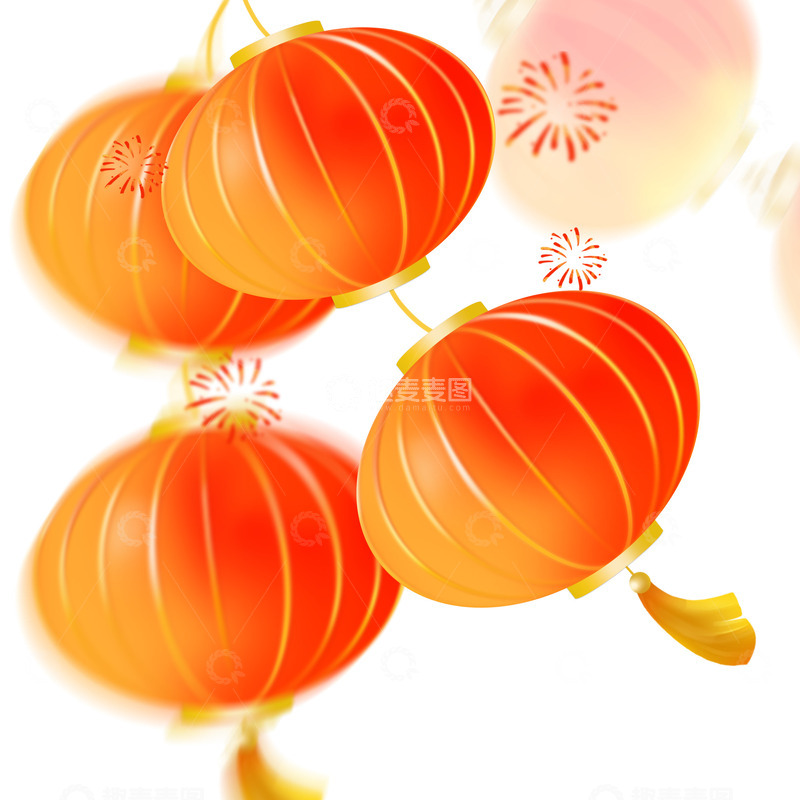 源文件下载【趣麦麦图】喜庆红色中国风2025蛇年红灯笼装饰元素