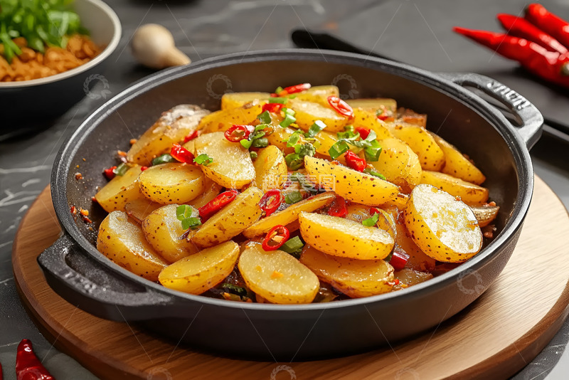 高清大图下载【趣麦麦图】干锅土豆片美食摄影
