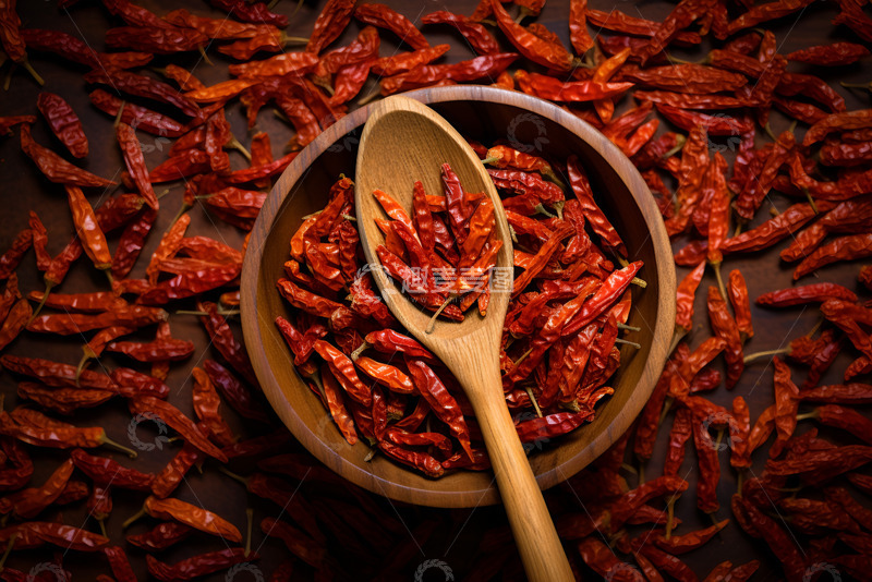 高清大图下载【趣麦麦图】一盘干辣椒俯视图