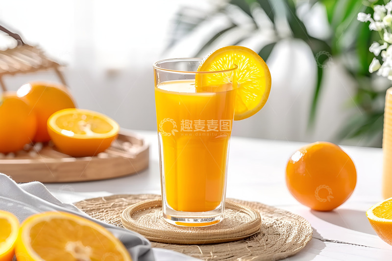 高清大图下载【趣麦麦图】一杯鲜榨橙汁饮品
