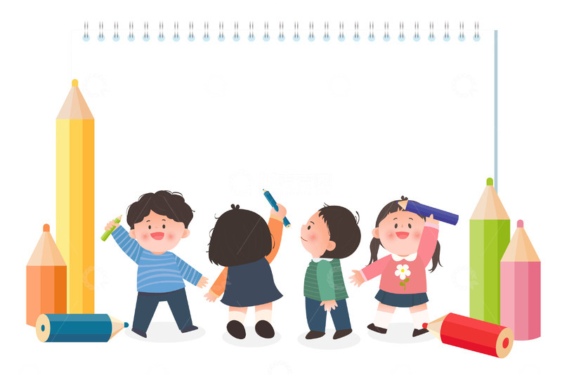 源文件下载【趣麦麦图】可爱卡通儿童上课学习绘画