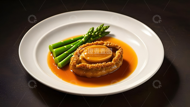 高清大图下载【趣麦麦图】清蒸鲍鱼精致美食摄影图