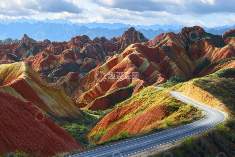 高清大图下载【趣麦麦图】七彩丹霞石山风景