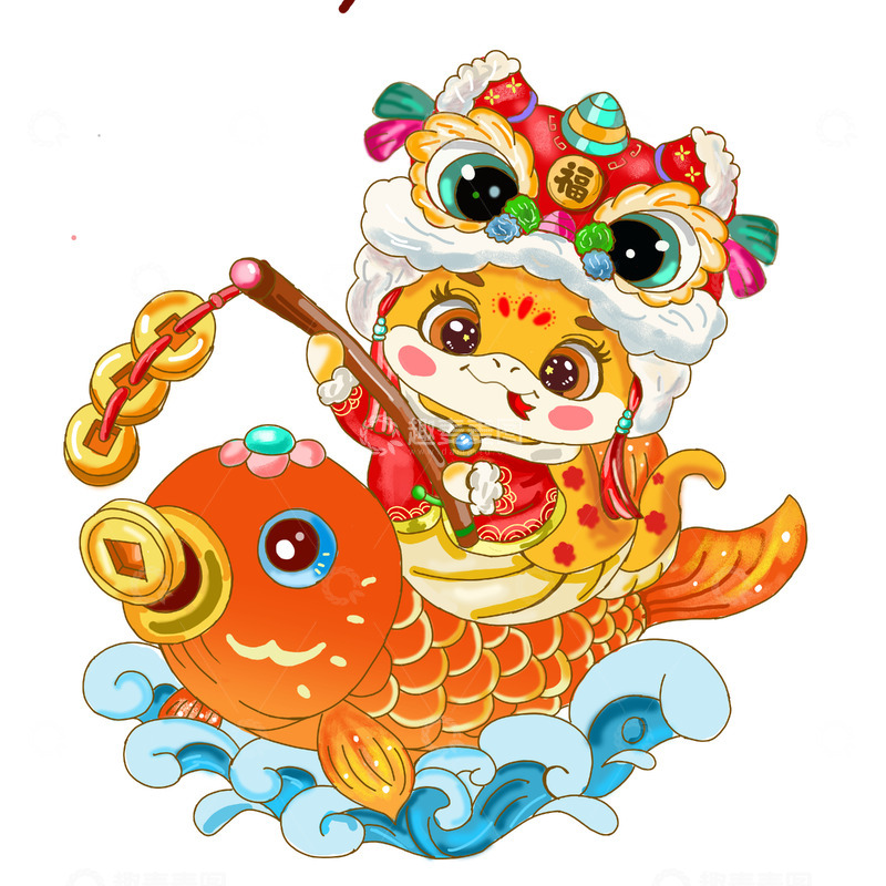 源文件下载【趣麦麦图】2025蛇年大吉新年元素