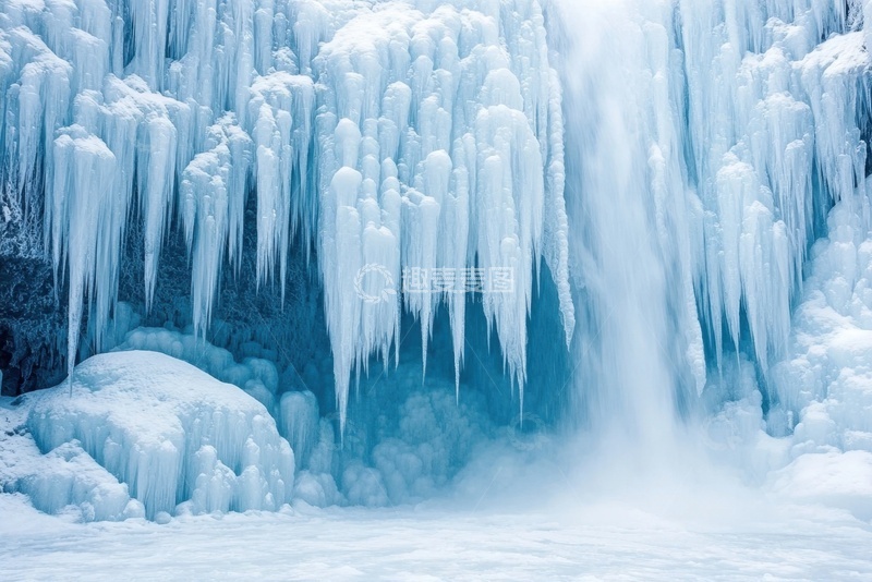 高清大图下载【趣麦麦图】冰柱冰凌特写摄影