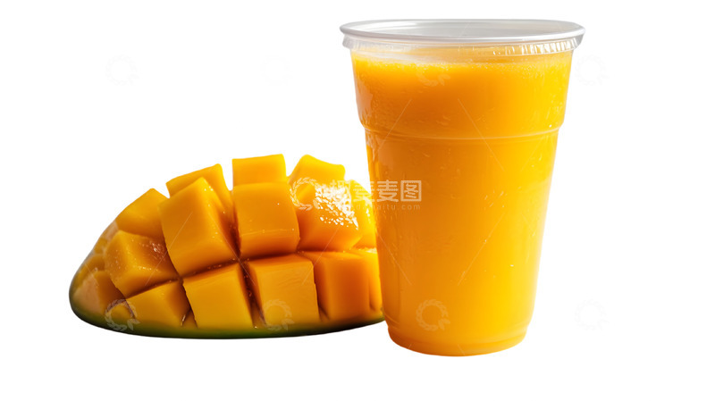 高清大图下载【趣麦麦图】一大杯芒果汁