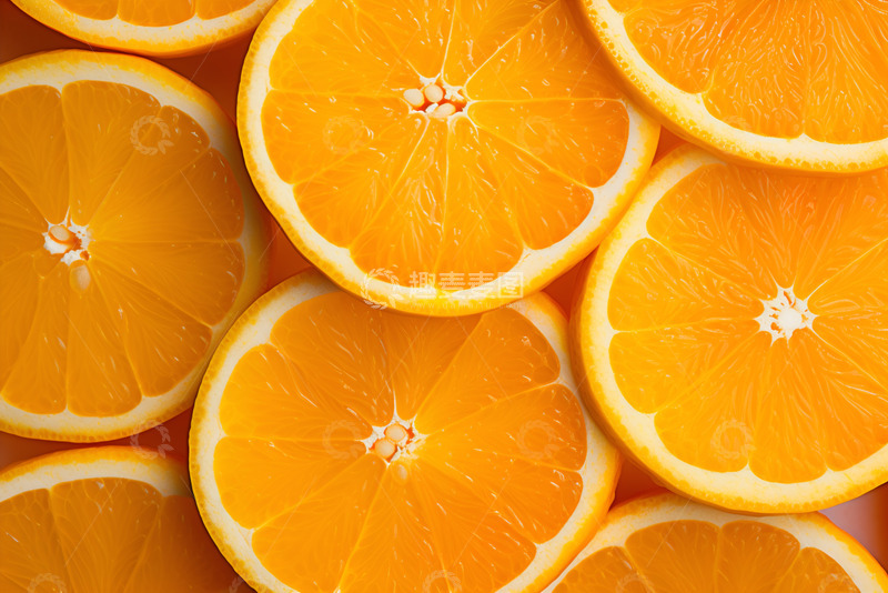 高清大图下载【趣麦麦图】橙子切片背景摄影