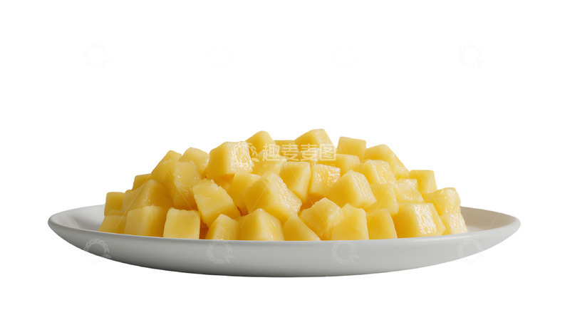 高清大图下载【趣麦麦图】一盘菠萝丁水果