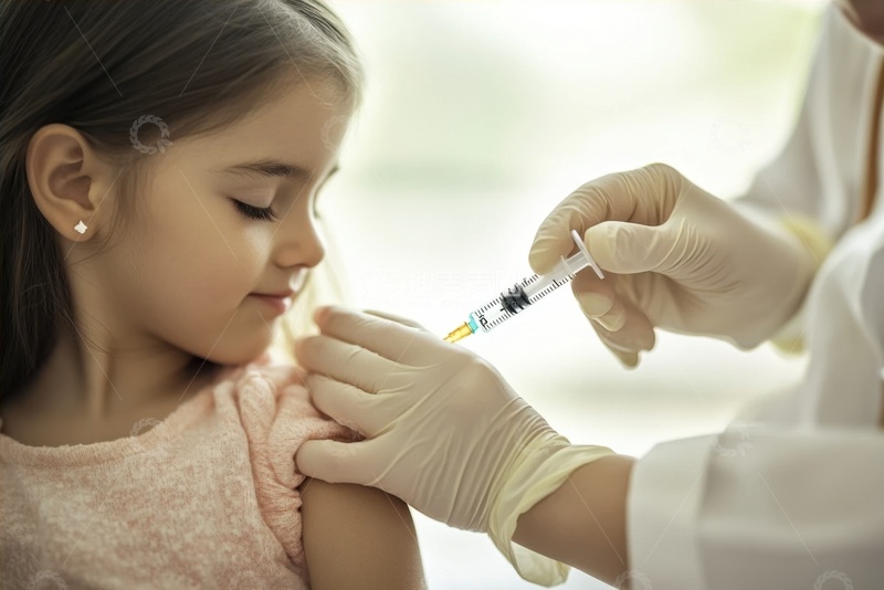 高清大图下载【趣麦麦图】儿童接受疫苗接种