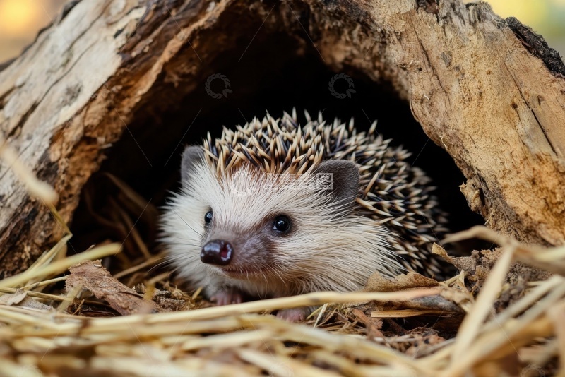 高清大图下载【趣麦麦图】洞穴里的小刺猬