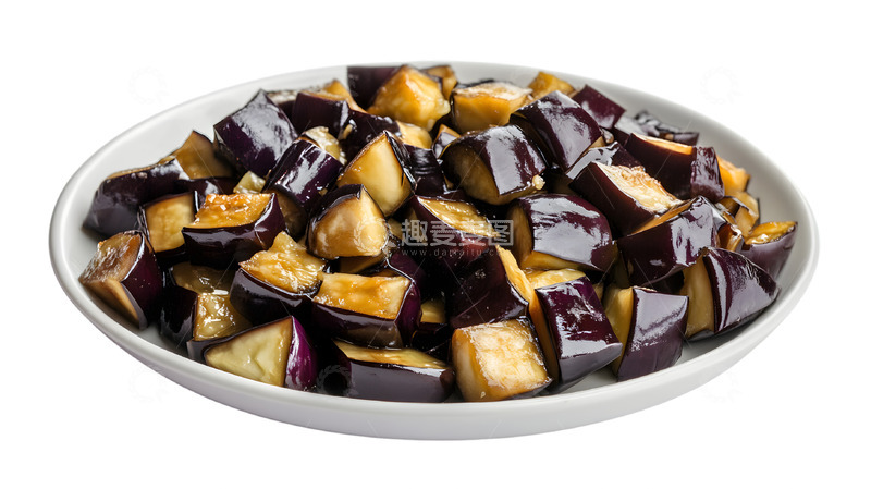 高清大图下载【趣麦麦图】一大盘炒茄子美味