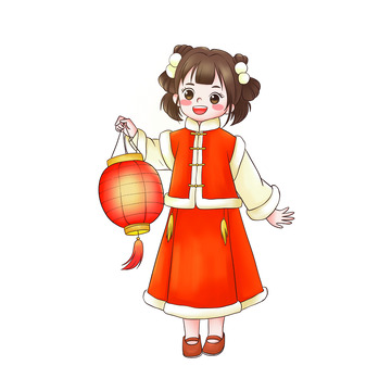 春节元宵节提花灯逛花灯儿童