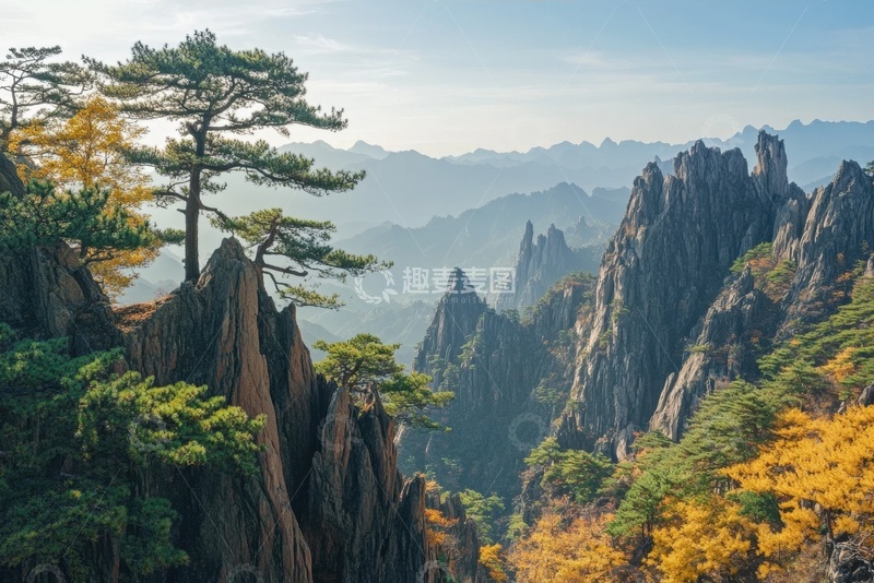 高清大图下载【趣麦麦图】黄山山峰山谷美景