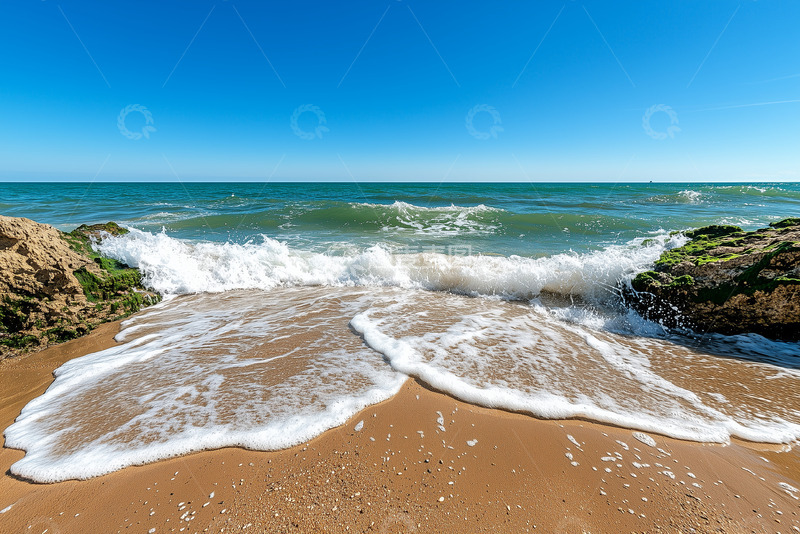 高清大图下载【趣麦麦图】沙滩海浪摄影素材