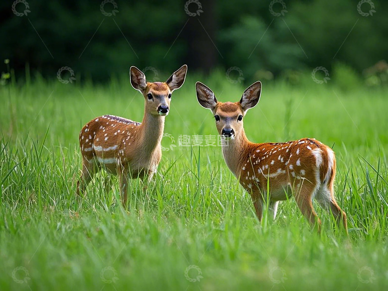 高清大图下载【趣麦麦图】草丛野外野生小鹿