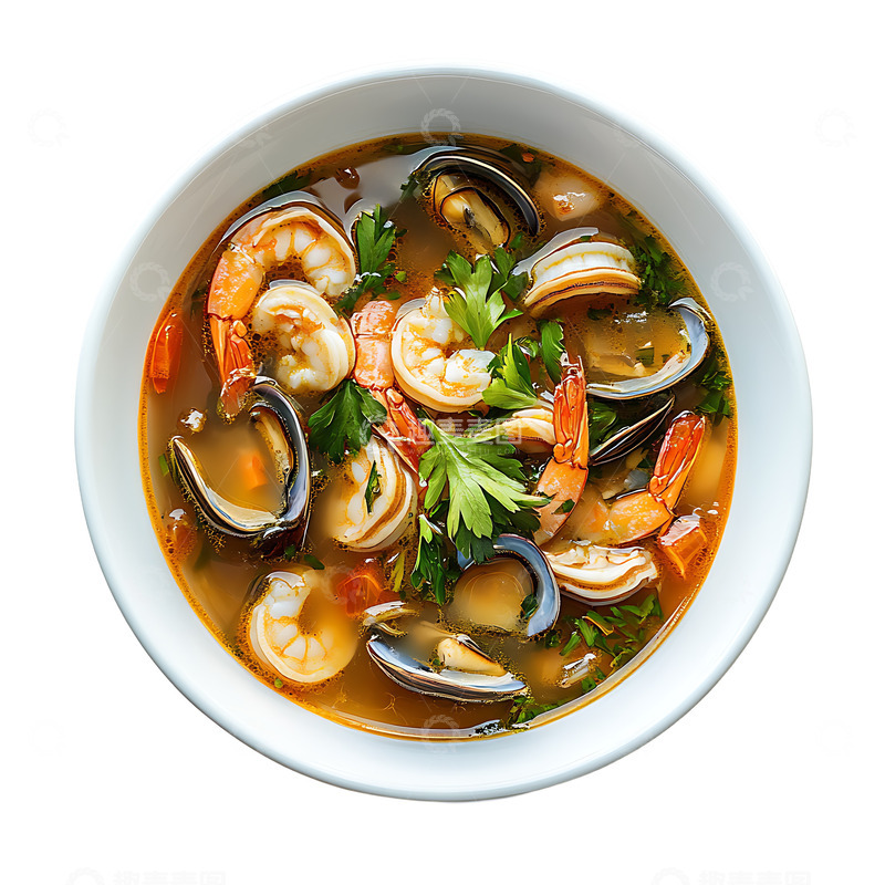 高清大图下载【趣麦麦图】美味的海鲜汤