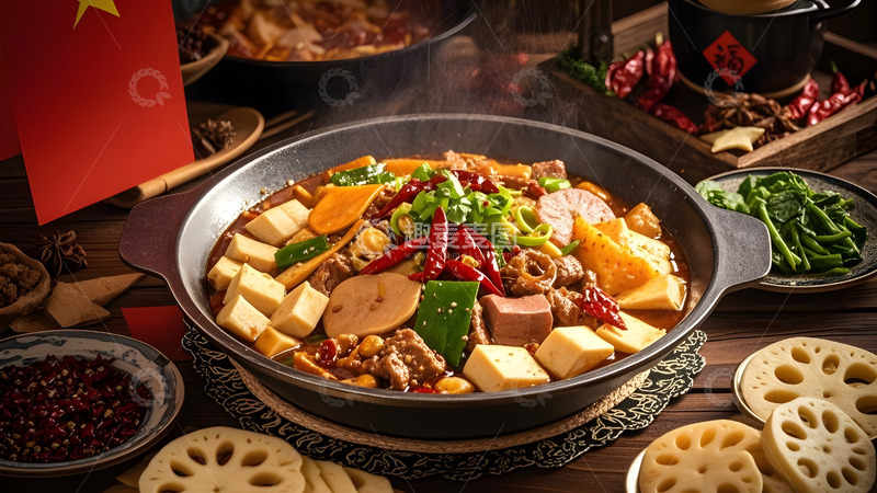 高清大图下载【趣麦麦图】麻辣烫鲜蔬荤素完美结合的视觉盛宴