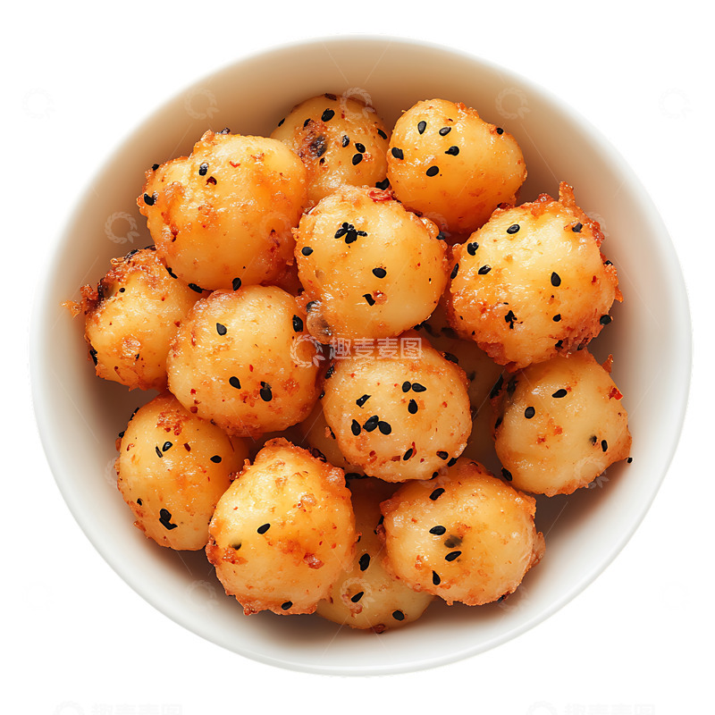 高清大图下载【趣麦麦图】美味的芝麻虾球