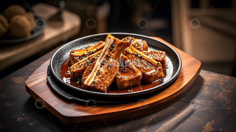 高清大图下载【趣麦麦图】铁板黑椒牛仔肉香浓滋味尽显