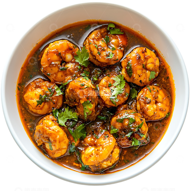 高清大图下载【趣麦麦图】美味的咖喱虾虾肉